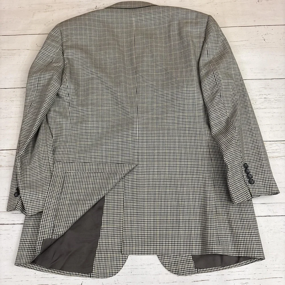 Maus Hoffman Blazer Sport Coat UNstructured Mens 44R Check Wool Silk Tweed Italy